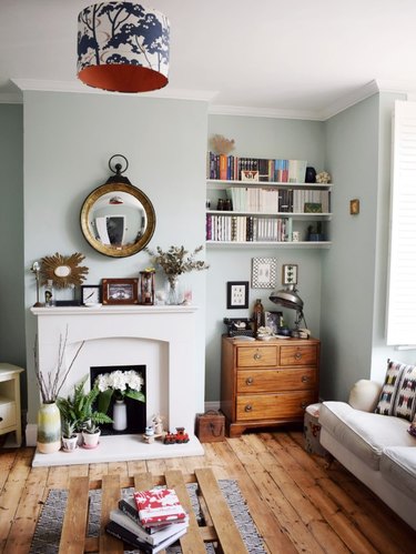 gray-green paint in living room