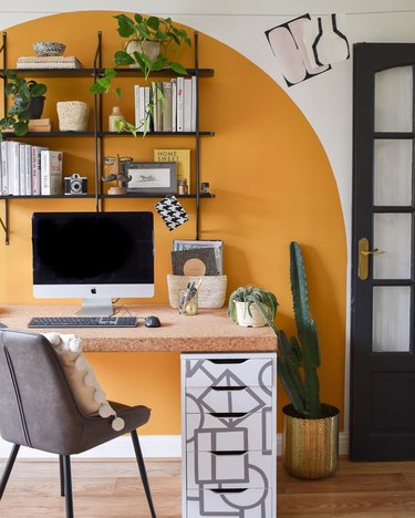 budget home office with upcycled furniture Home Office Ideas on a Budget