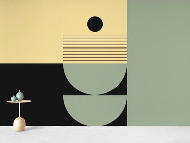 Bauhaus Wallpaper green and yellow contemporary geometric wallpaper