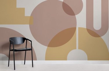 nude and beige geometric bauhaus wallpaper