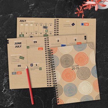 planner with red pencil