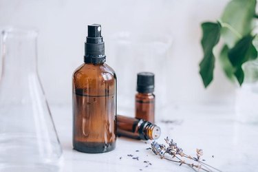 amber spray bottle with lavender