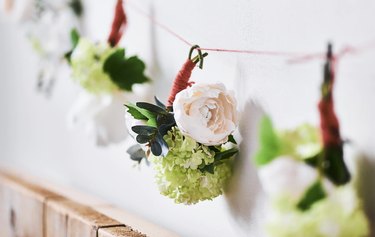 diy artificial floral garland IKEA hack for wedding