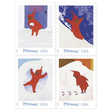 The Snowy Day Forever Stamps (book of 20), $11