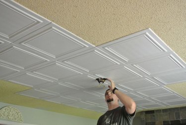 Styrofoam ceiling tiles.