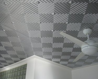 Geometric patterned ceiling tile.