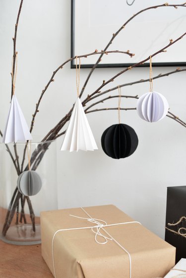 DIY Folded Paper Tree Ornaments