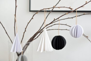 DIY Folded Paper Tree Ornaments