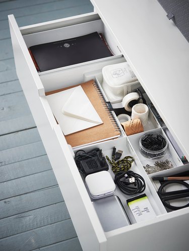 organized desk drawer