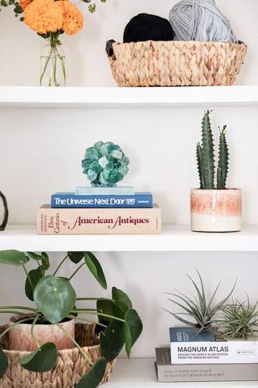 Boho styled bookshelf