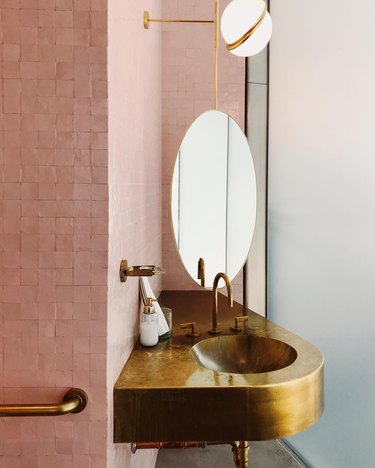 pink tile bathroom