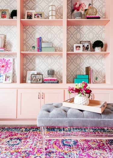 Home Office Built Ins in Pink home office by Studio Ten 25