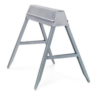 Metal folding sawhorse.