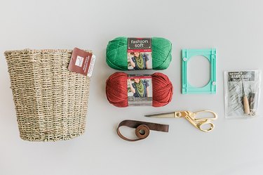 Here's what you'll need to make-over your DIY tasseled basket.