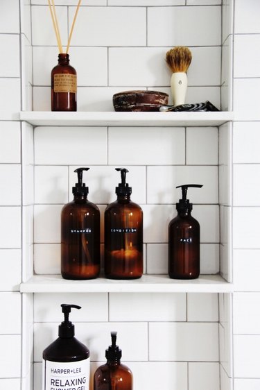 DIY amber shower bottles