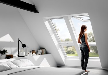 Woman at roof window