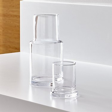 Crate and Barrel Glass Carafe
