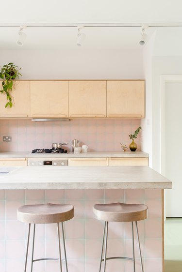 contemporary minimalist kitchen with concrete countertops