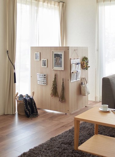 Panasonic's The Komoru at-home cubicle with pegboards