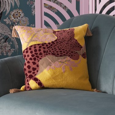 Drew Barrymore Flower Home Leopard Boucle Embroidered Decorative Throw Pillow, $34