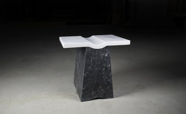 black and white geometric table