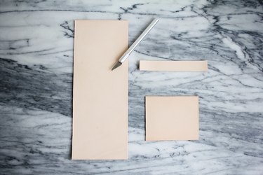 Cutting leather pieces for flatware pocket