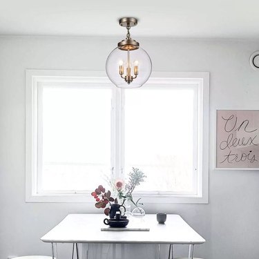 glass semi-flush mount ceiling fixture Dining Room Lighting idea