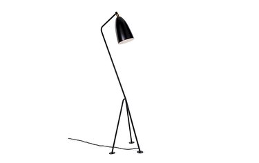 black floor lamp with three legs