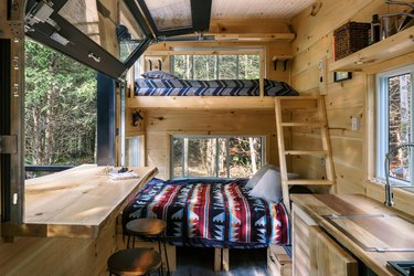Cabinscape interior bed and loft bed