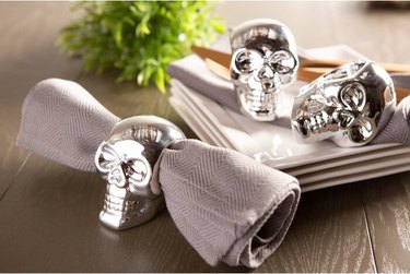 World Menagerie Halloween Sparkle Skull Napkin Rings