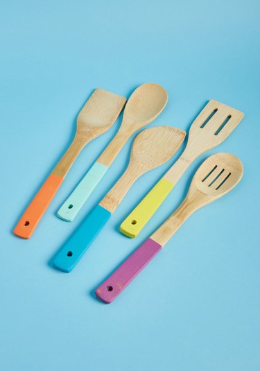 Colorful bamboo utensils