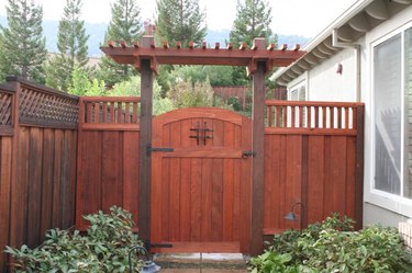 Redwood fence and gate.