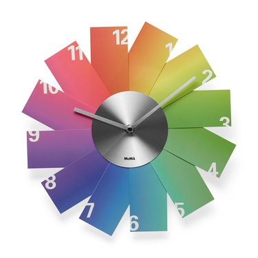 A colorful rainbow clock