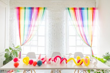 Streamer curtains over a window
