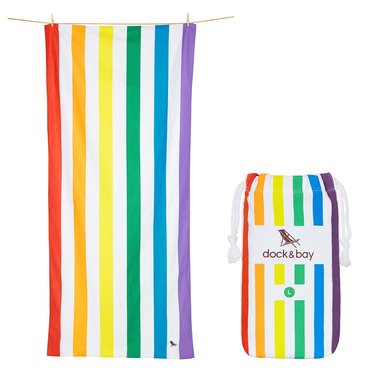 rainbow stripe beach towel