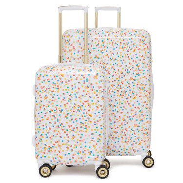 rainbow speckled luggage