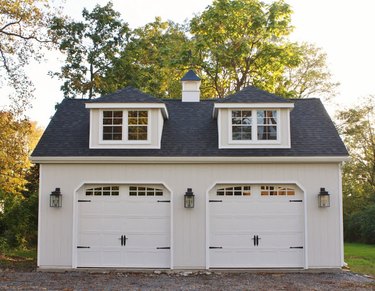 Detached Garage Ideas with 2-door detached garage with farmhouse exterior