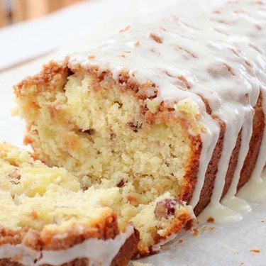 apple bread with icing