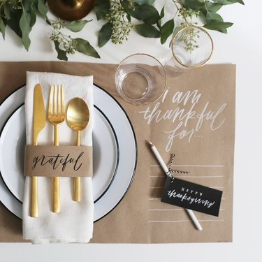 Thanksgiving inspired DIY place mats for dinner party