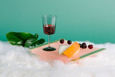 pink resin cocktail tray