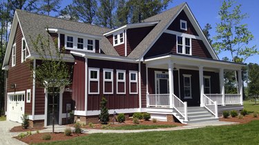 House with fiber cement siding.