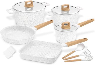 white ceramic pots and pans set from cooklover