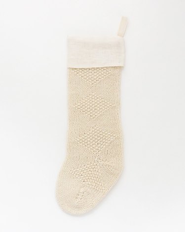 cream-colored knit stocking