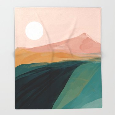 throw blanket with natural landscape