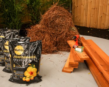 supplies and materials for garden bed
