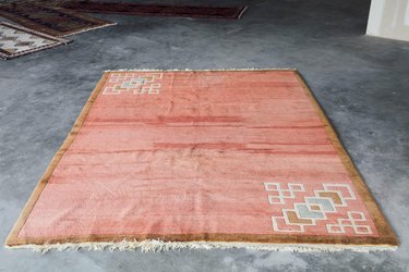 Vintage peach Nepali rug