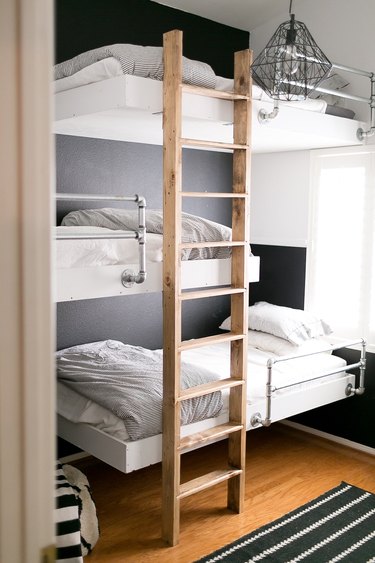 industrial bedroom with bunk beds