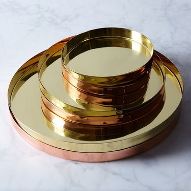 Food 52 Brass and Copper Trays - Midcentury Decorative Object