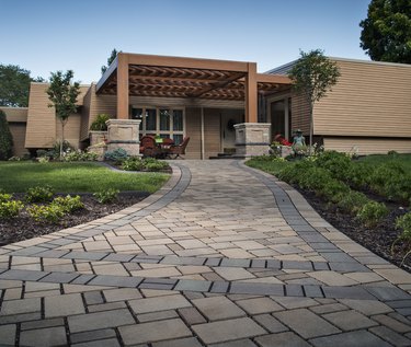 Pavers installed as walkway