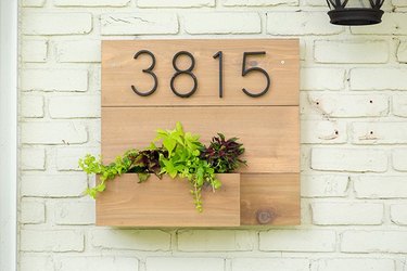 House numbers on wood.